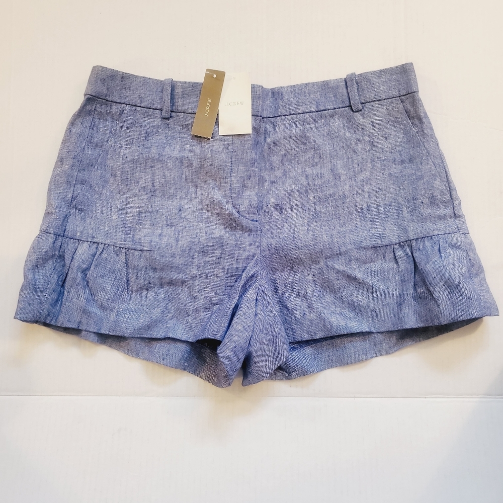 J.Crew Women's Linen Ruffled Shorts Size 4